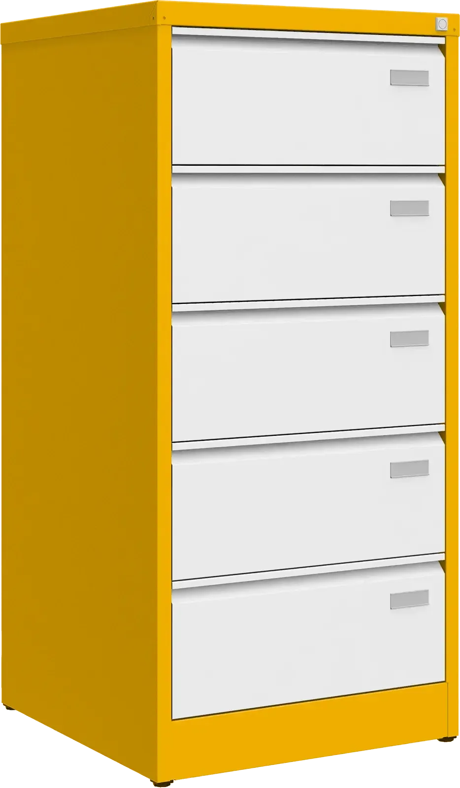 Metallist failikapp Archive, 1292x608x633 mm, B5-formaadile – kollane / valge