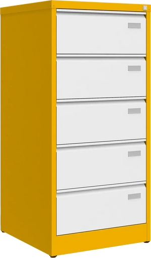 Metallist failikapp Archive, 1292x608x633 mm, B5-formaadile – kollane / valge