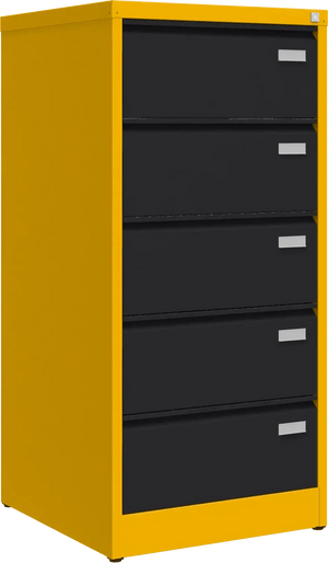 Metallist failikapp Archive, 1292x608x633 mm, B5-formaadile – kollane / must