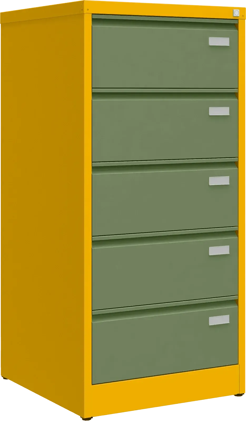 Metallist failikapp Archive, 1292x608x633 mm, B5-formaadile – kollane / roheline
