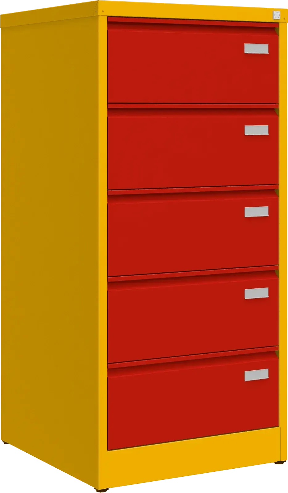 Metallist failikapp Archive, 1292x608x633 mm, B5-formaadile – kollane / punane