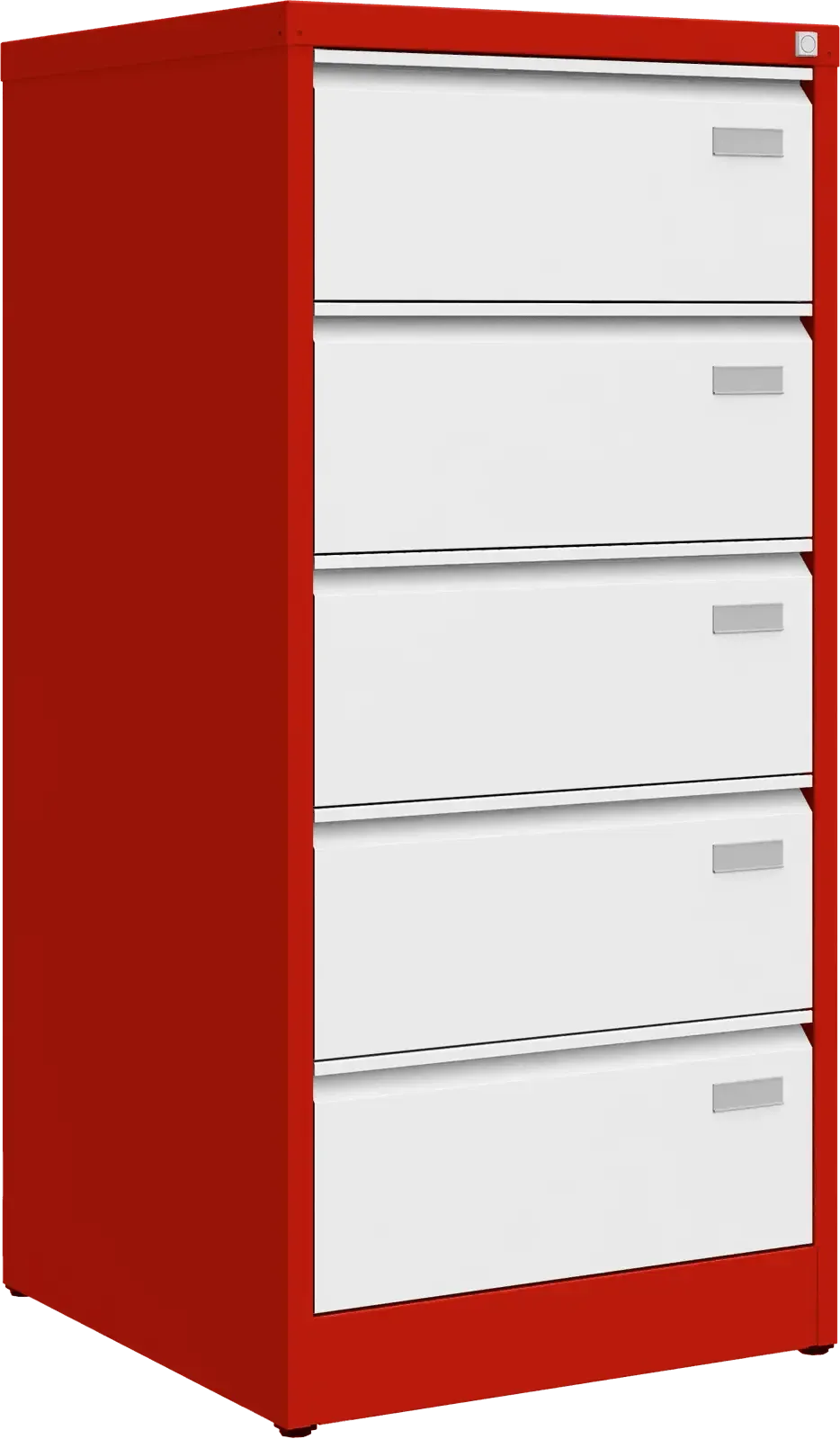 Metallist failikapp Archive, 1292x608x633 mm, B5-formaadile – punane / valge