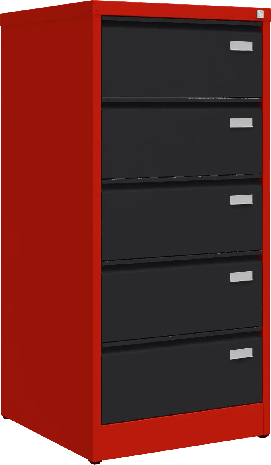 Metallist failikapp Archive, 1292x608x633 mm, B5-formaadile – punane / must