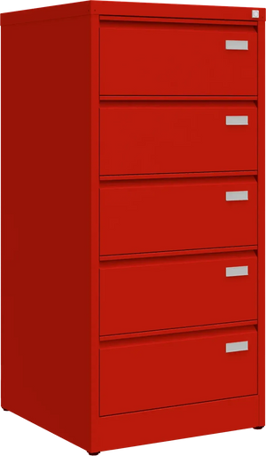 Metallist failikapp Archive, 1292x608x633 mm, B5-formaadile – punane / punane