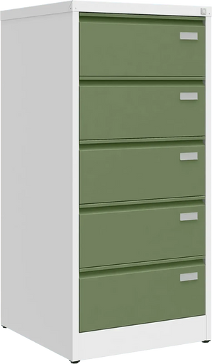 Metallist failikapp Archive, 1292x608x633 mm, B5-formaadile – valge / roheline