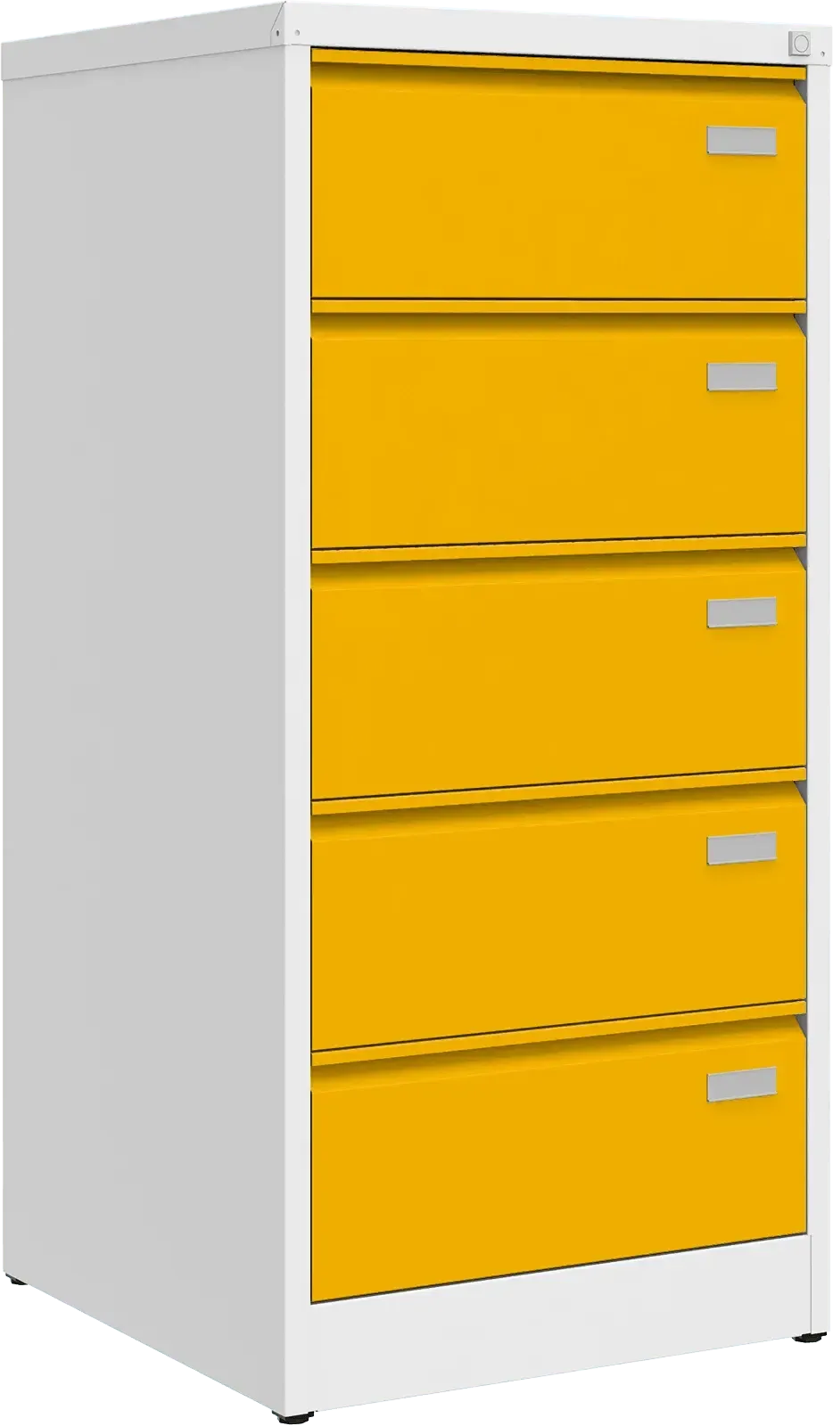Metallist failikapp Archive, 1292x608x633 mm, B5-formaadile – valge / kollane