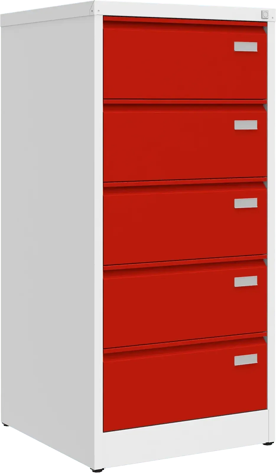 Metallist failikapp Archive, 1292x608x633 mm, B5-formaadile – valge / punane