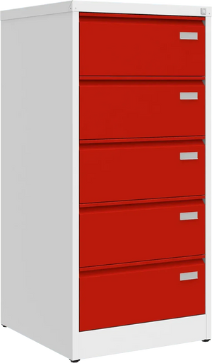 Metallist failikapp Archive, 1292x608x633 mm, B5-formaadile – valge / punane