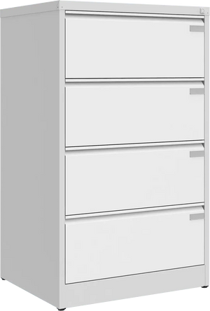 Metallist kartoteegikapp Archive, 1292x775x633 mm, A4-formaadile – helehall / valge