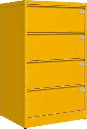 Metallist kartoteegikapp Archive, 1292x775x633 mm, A4-formaadile – kollane / kollane