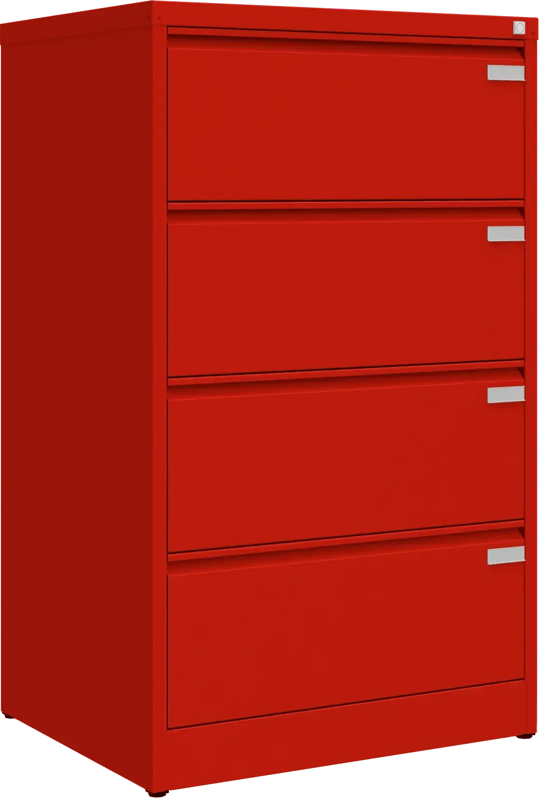 Metallist kartoteegikapp Archive, 1292x775x633 mm, A4-formaadile – punane / punane