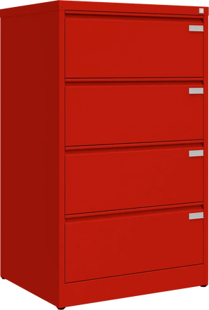 Metallist kartoteegikapp Archive, 1292x775x633 mm, A4-formaadile – punane / punane