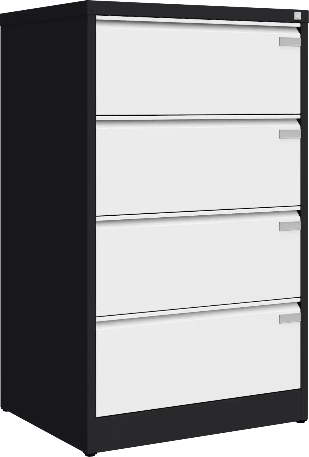Metallist kartoteegikapp Archive, 1292x775x633 mm, A4-formaadile – must / valge