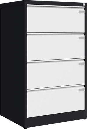 Metallist kartoteegikapp Archive, 1292x775x633 mm, A4-formaadile – must / valge