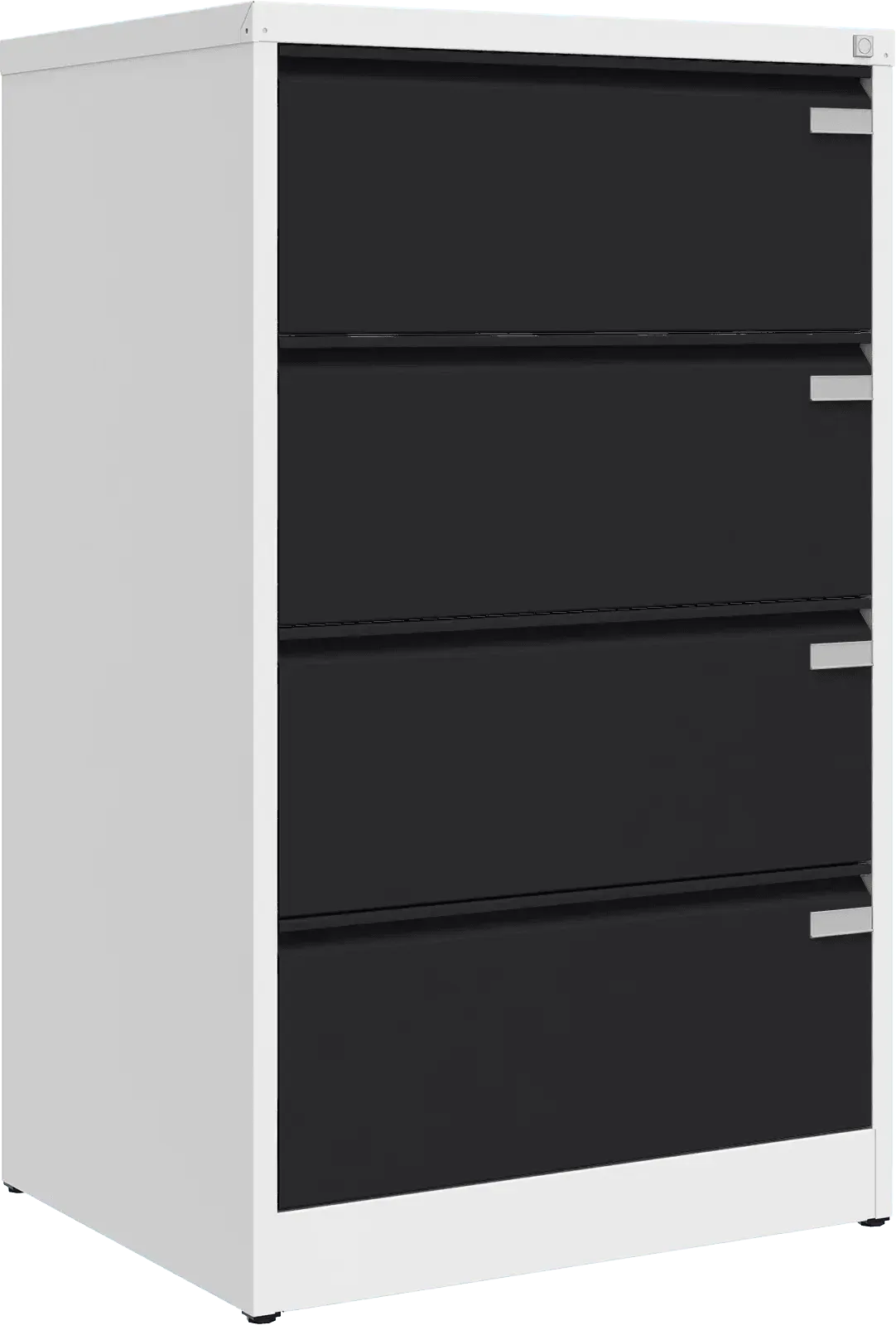 Metallist kartoteegikapp Archive, 1292x775x633 mm, A4-formaadile – valge / must