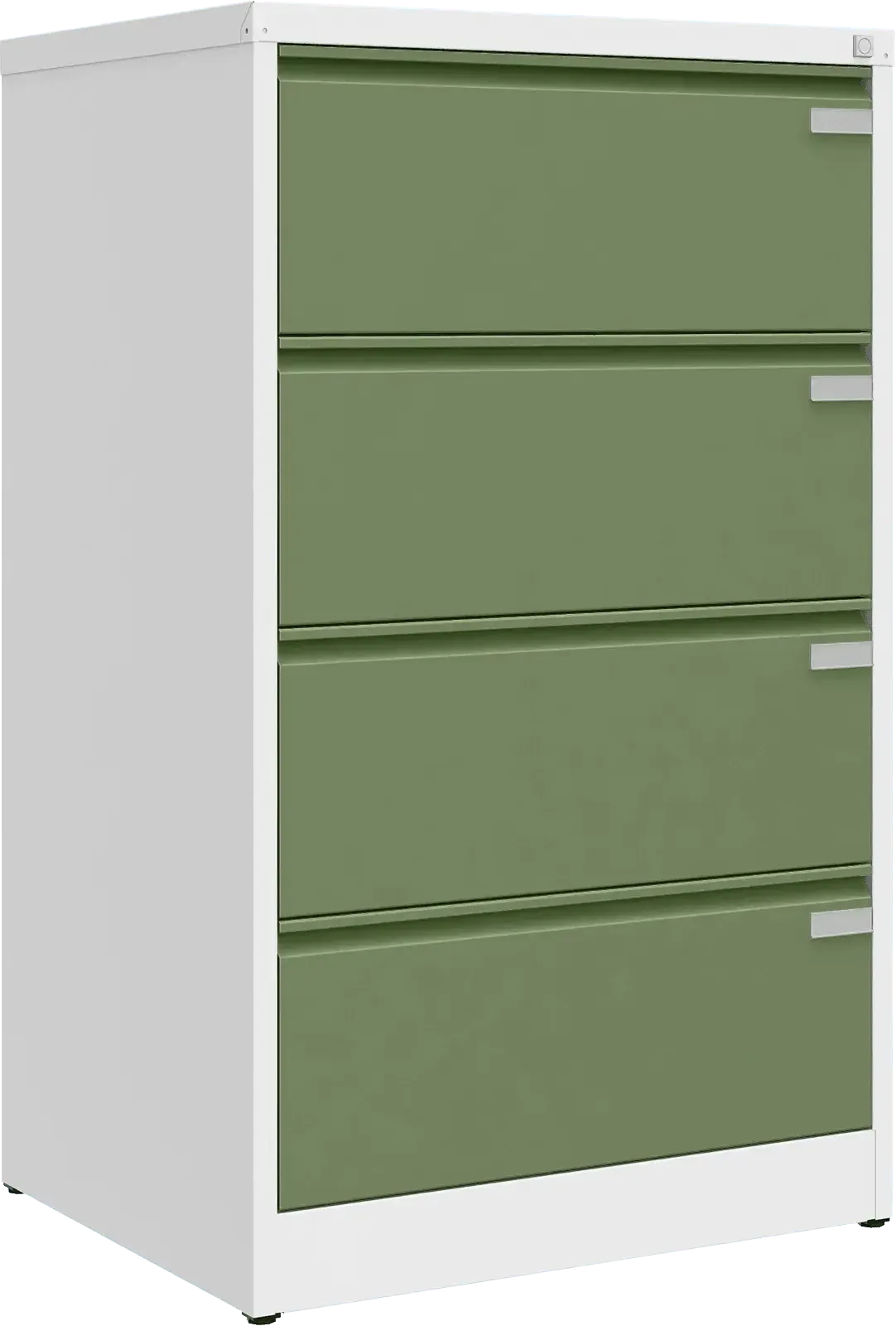 Metallist kartoteegikapp Archive, 1292x775x633 mm, A4-formaadile – valge / roheline