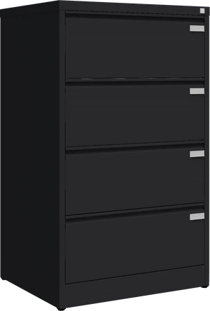 Metallist kartoteegikapp Archive, 1292x775x633 mm, A4-formaadile – must / must