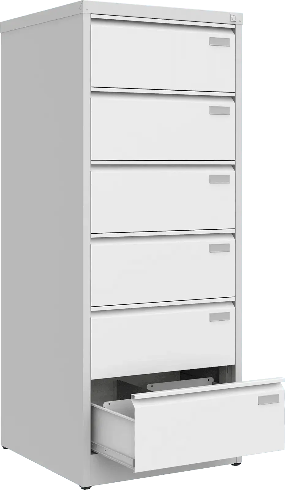 Metallist kartoteegikapp Archive, 1518x608x633 mm, B5-formaadile – helehall / valge