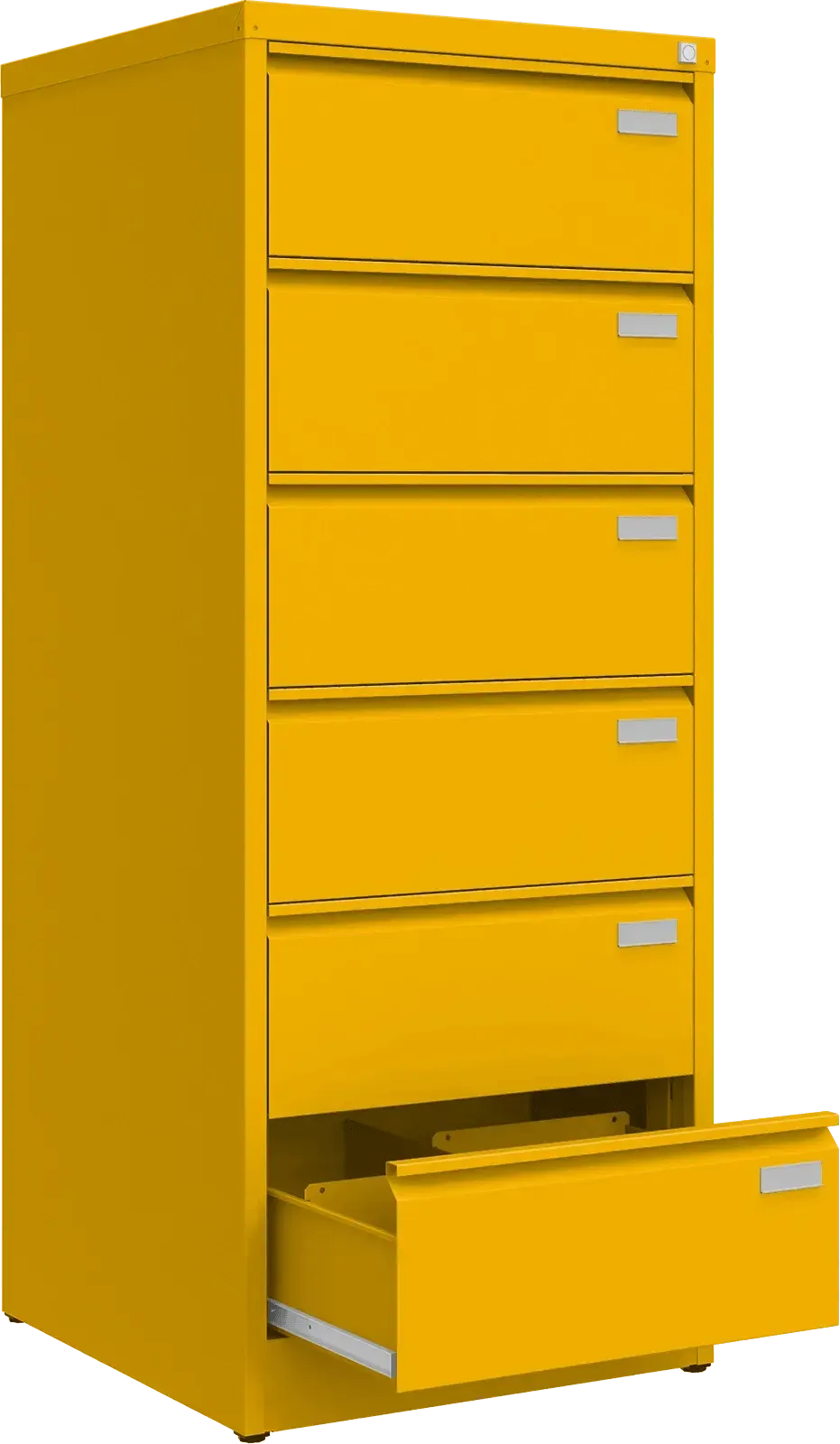 Metallist kartoteegikapp Archive, 1518x608x633 mm, B5-formaadile – kollane / kollane