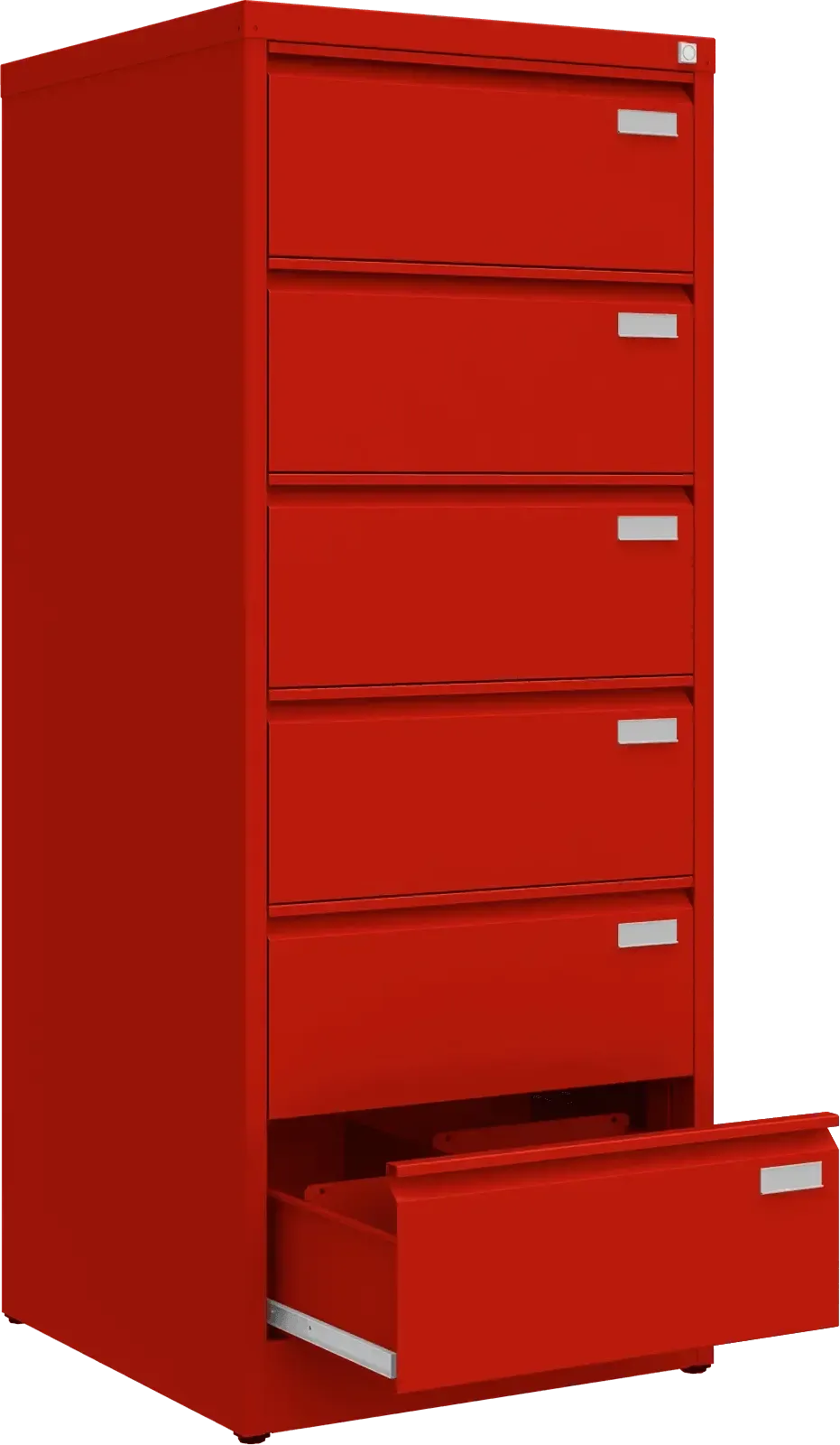 Metallist kartoteegikapp Archive, 1518x608x633 mm, B5-formaadile – punane / punane