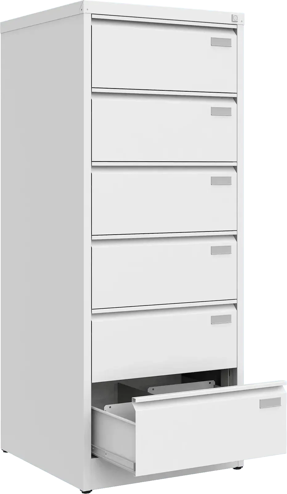 Metallist kartoteegikapp Archive, 1518x608x633 mm, B5-formaadile – valge / valge