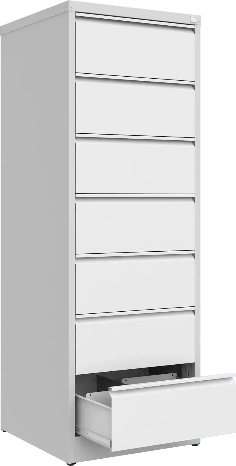 Metallist kartoteegikapp Archive, 1748x608x633 mm, B5-formaadile – helehall / valge