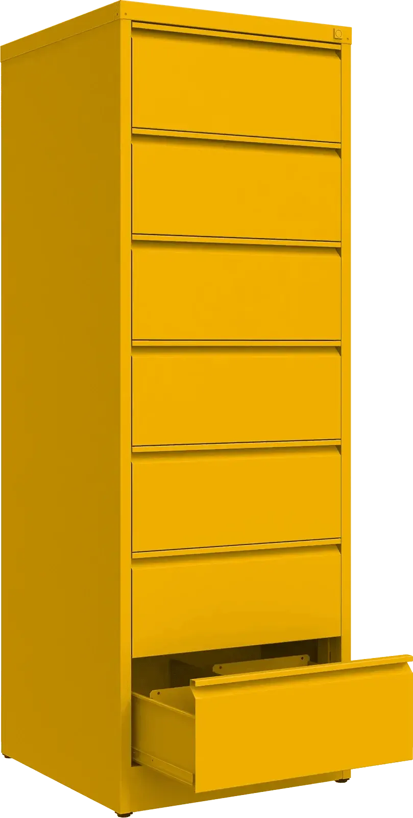 Metallist kartoteegikapp Archive, 1748x608x633 mm, B5-formaadile – kollane / kollane