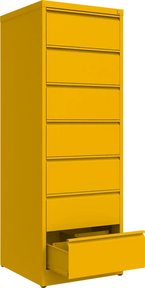 Metallist kartoteegikapp Archive, 1748x608x633 mm, B5-formaadile – kollane / kollane
