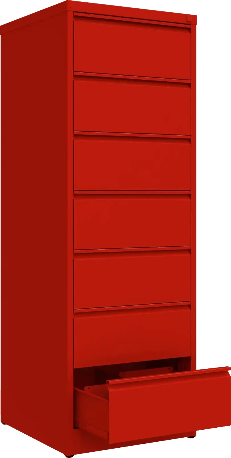 Metallist kartoteegikapp Archive, 1748x608x633 mm, B5-formaadile – punane / punane