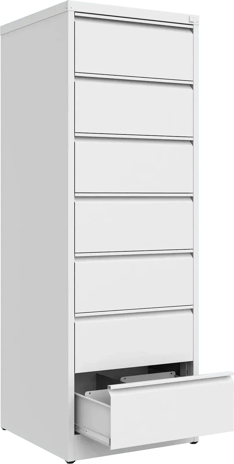 Metallist kartoteegikapp Archive, 1748x608x633 mm, B5-formaadile – valge / valge
