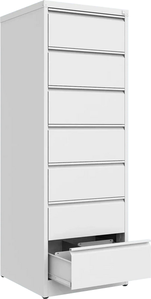 Metallist kartoteegikapp Archive, 1748x608x633 mm, B5-formaadile – valge / valge