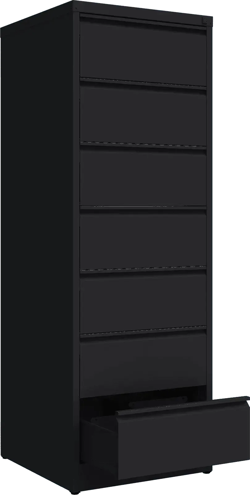 Metallist kartoteegikapp Archive, 1748x608x633 mm, B5-formaadile – must / must