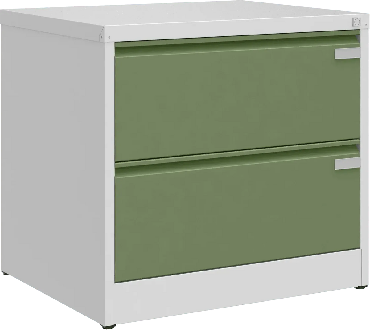 Metallist kartoteegikapp Archive, 721x775x633 mm, A4-formaadile – helehall / roheline