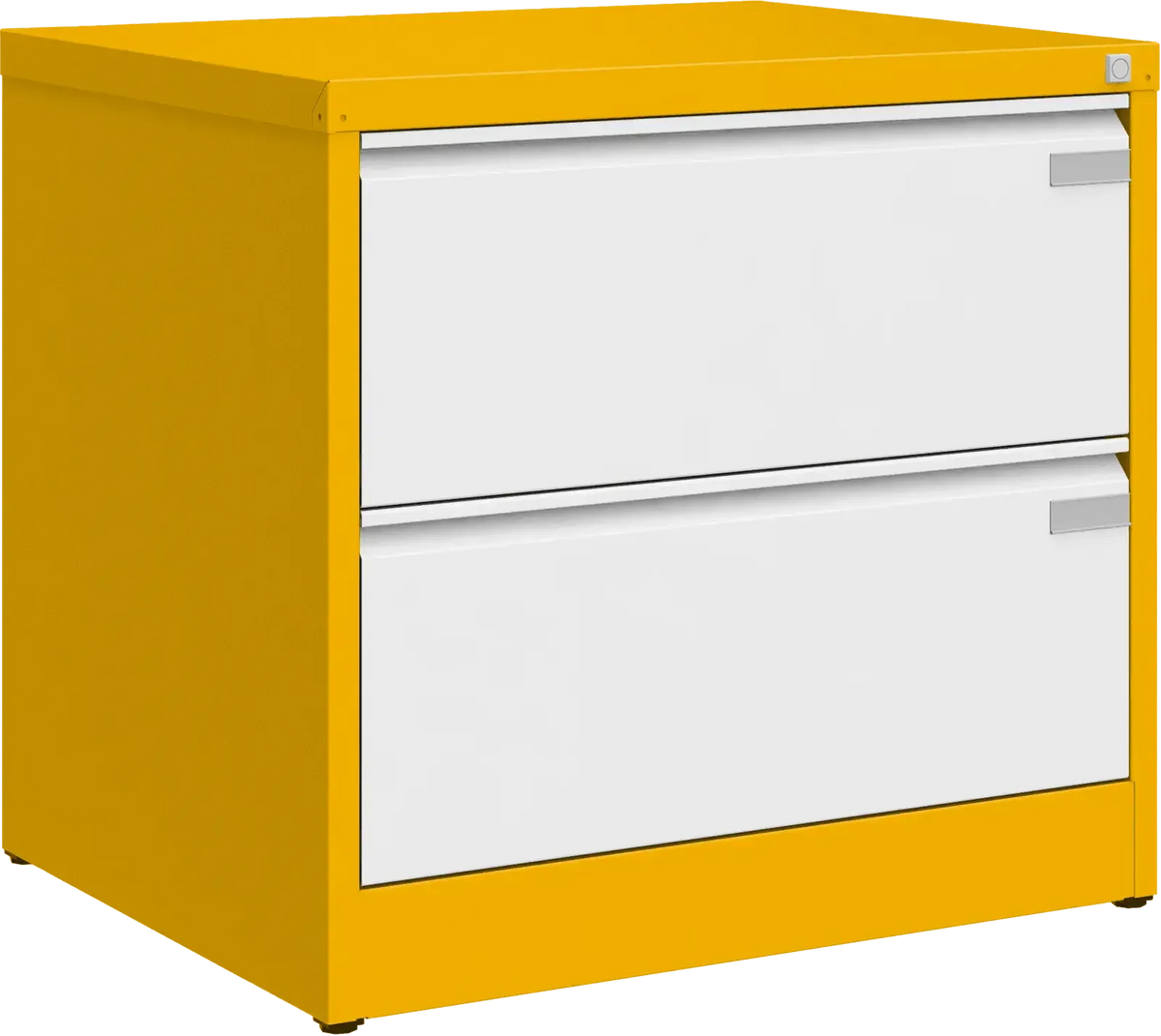 Metallist kartoteegikapp Archive, 721x775x633 mm, A4-formaadile – kollane / valge