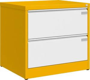 Metallist kartoteegikapp Archive, 721x775x633 mm, A4-formaadile – kollane / valge