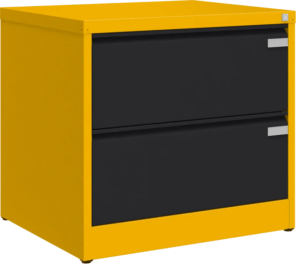 Metallist kartoteegikapp Archive, 721x775x633 mm, A4-formaadile – kollane / must
