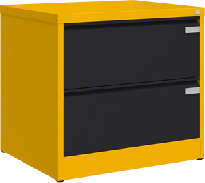 Metallist kartoteegikapp Archive, 721x775x633 mm, A4-formaadile – kollane / must