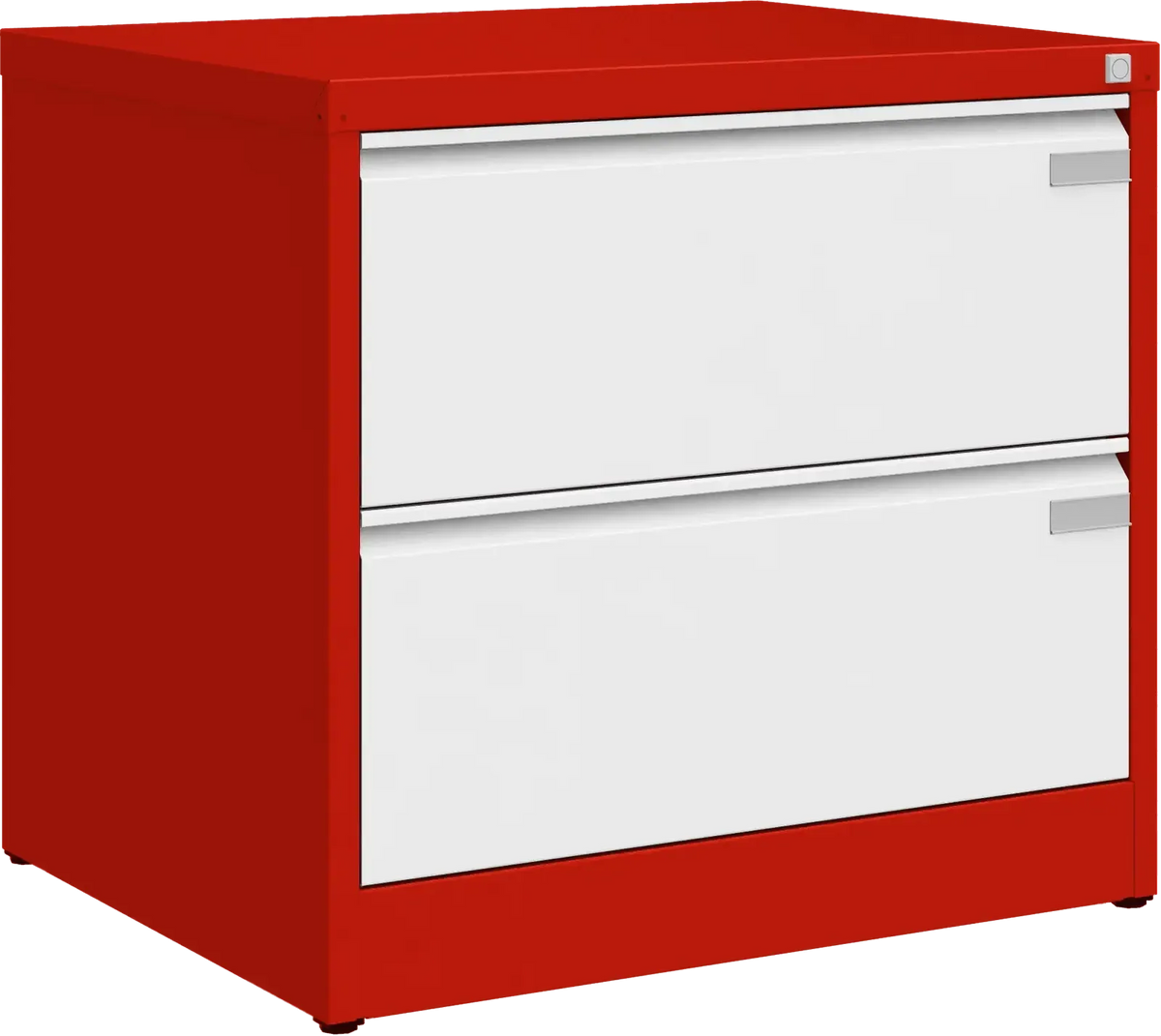 Metallist kartoteegikapp Archive, 721x775x633 mm, A4-formaadile – punane / valge