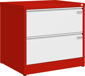 Metallist kartoteegikapp Archive, 721x775x633 mm, A4-formaadile – punane / valge