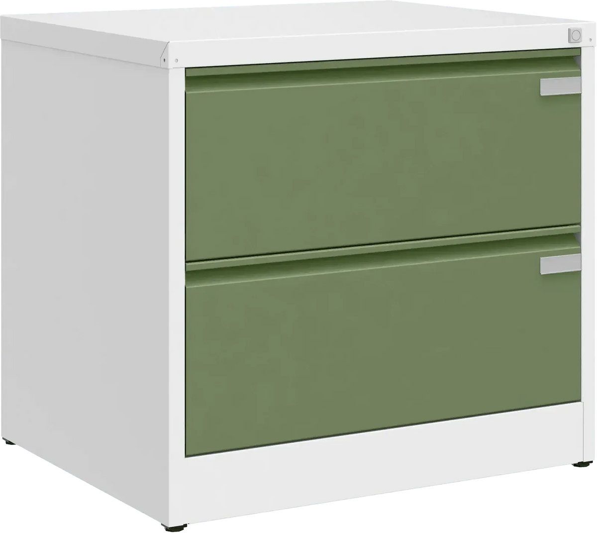Metallist kartoteegikapp Archive, 721x775x633 mm, A4-formaadile – valge / roheline