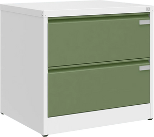 Metallist kartoteegikapp Archive, 721x775x633 mm, A4-formaadile – valge / roheline