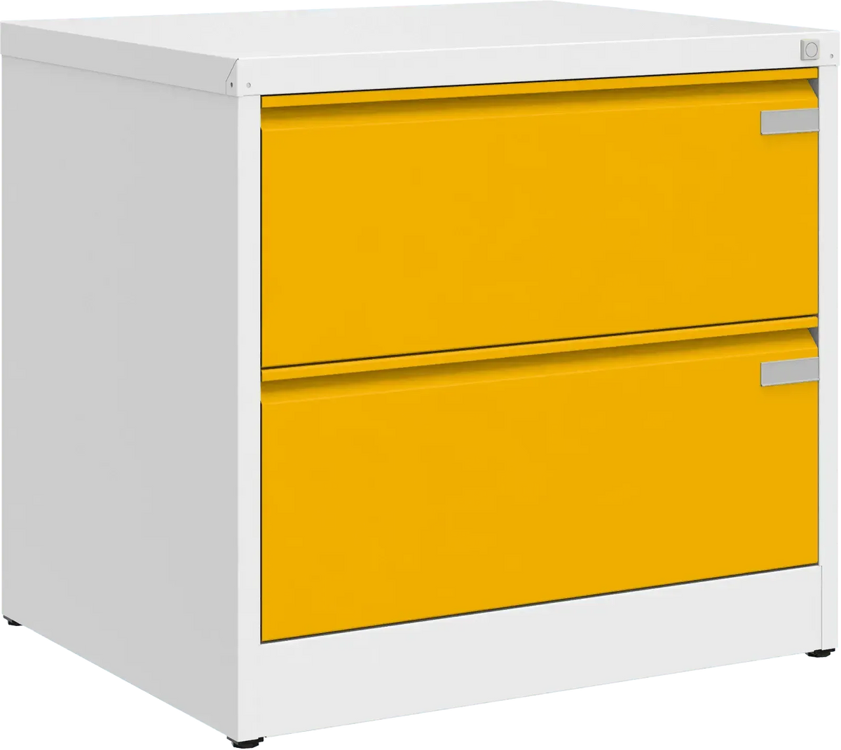 Metallist kartoteegikapp Archive, 721x775x633 mm, A4-formaadile – valge / kollane
