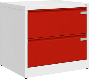 Metallist kartoteegikapp Archive, 721x775x633 mm, A4-formaadile – valge / punane