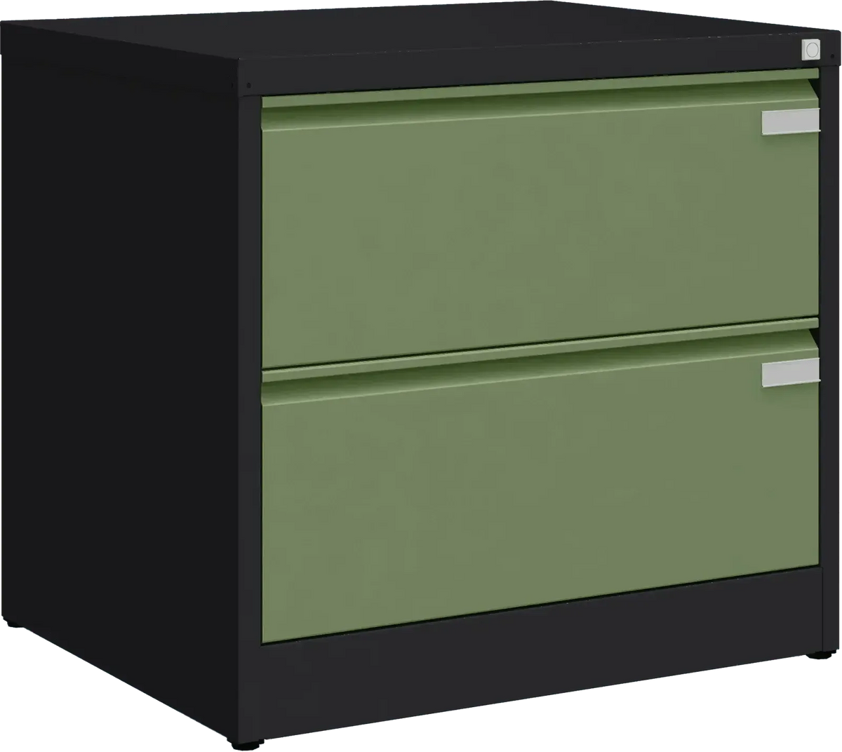 Metallist kartoteegikapp Archive, 721x775x633 mm, A4-formaadile – must / roheline