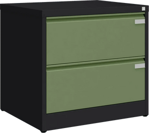 Metallist kartoteegikapp Archive, 721x775x633 mm, A4-formaadile – must / roheline