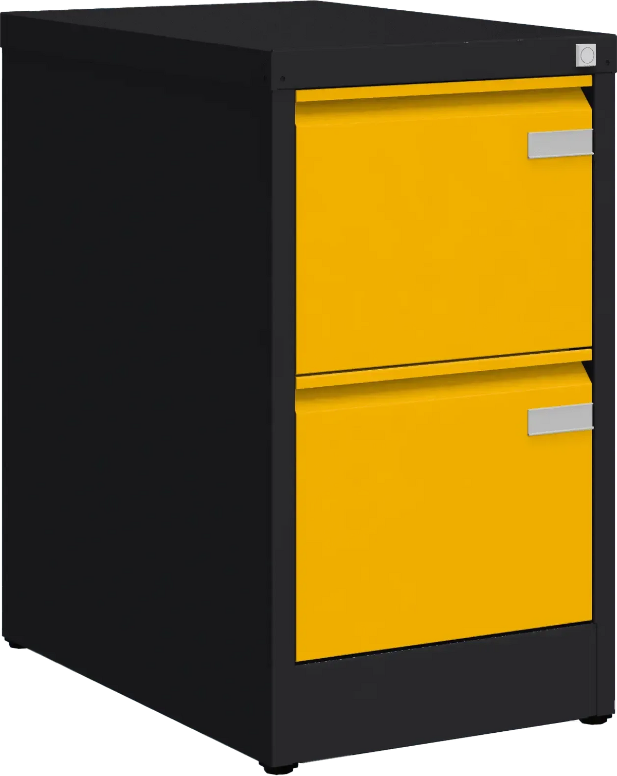 Metallist kartoteegikapp Archive, 722x415x633 mm, A4-formaadile – must / kollane