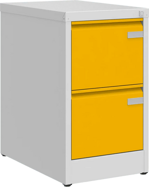 Metallist kartoteegikapp Archive, 722x415x633 mm, A4-formaadile – helehall / kollane