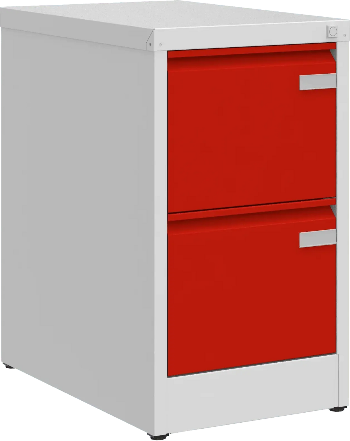 Metallist kartoteegikapp Archive, 722x415x633 mm, A4-formaadile – helehall / punane