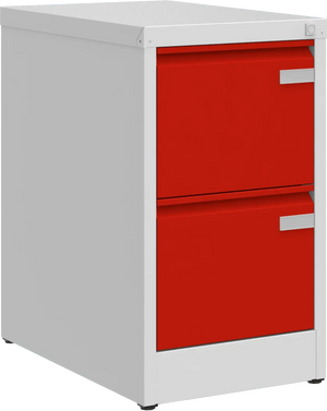 Metallist kartoteegikapp Archive, 722x415x633 mm, A4-formaadile – helehall / punane