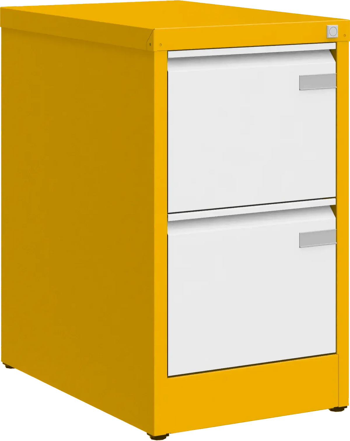 Metallist kartoteegikapp Archive, 722x415x633 mm, A4-formaadile – kollane / valge
